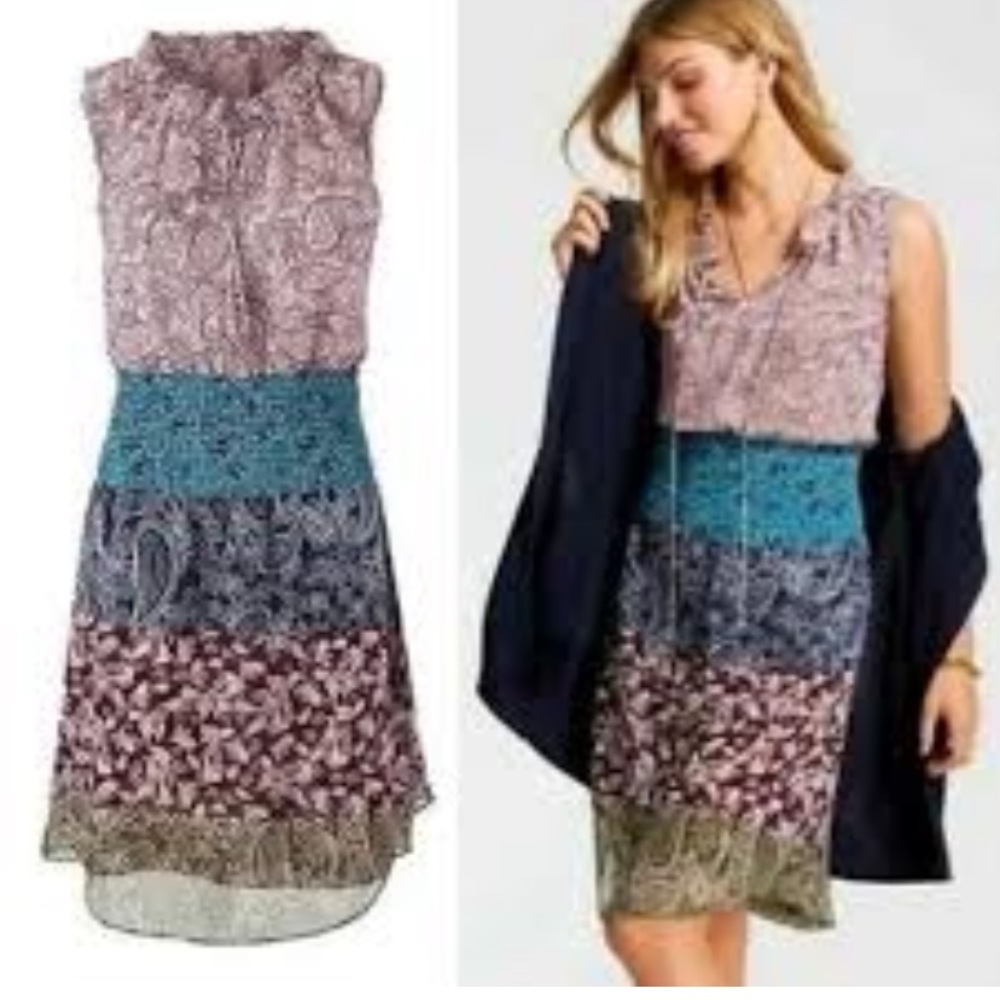 CAbi Keyhole Knee-length casual floral Dresses Women size L